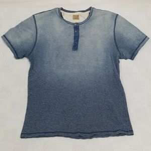 Lucky Brand Blue Ombre Short Sleeve Shirt Medium
